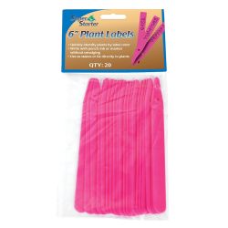 Super Starter Plant Label Pink, 6", 20 Pack